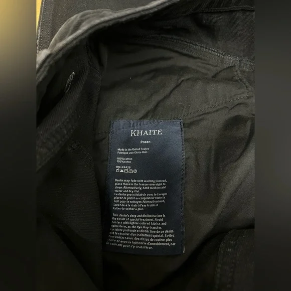 Khaite Preen Denim High Rise Wide Leg Denim Jeans in Black - Size 32 retail $680 - Picture 9 of 16